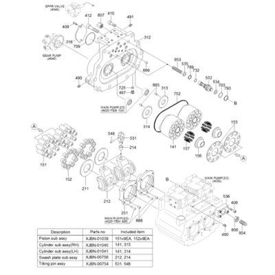 Excavator Hydraulic Pump 31Q6-15320 Gasket Seal Kit For R210W9S